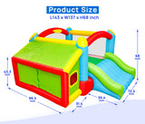WELLFUNTIME Bounce House, Inflatable Bouncer with Air Blower, Kids Slide Jumping Castle with Slide, Ball Pit and Dart Target Game, 143x137x68 Inch WELLFUNTIME