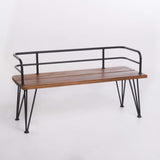 Christopher Knight Home Lastoro Outdoor Industrial Rustic Iron and Acacia Wood Bench, Teak Finish With Rustic Metal Christopher Knight Home