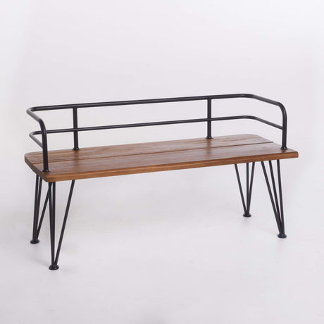 Christopher Knight Home Lastoro Outdoor Industrial Rustic Iron and Acacia Wood Bench, Teak Finish With Rustic Metal Christopher Knight Home