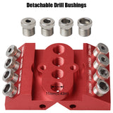 30 45 90 Degree Angle Drill Guide Jig Drill Block for Straight Angled Holes with Detachable Drill Bushings Positioning Bar Toolcool