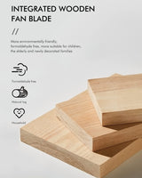 Chriari Modern Ceiling Fans with Lights, 3 Wood Fan Blades, 52" Black with Remote Control, Noiseless Reversible DC Motor for Bedroom/Living Room/Study/Patio Chriari