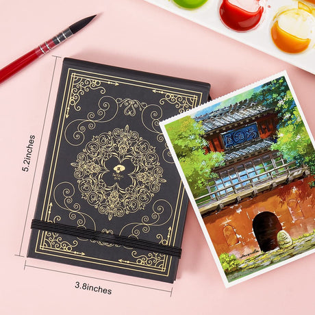 Paul Rubens Watercolor Paper, Cold Press Watercolor Journal,50% Cotton 140 lb/300gsm 20 Sheets 5.2’’ x 3.8’’ Travel Art Journal for Beginners and Artists Paul Rubens
