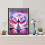 mrpwnle 2 Packs Diamond Art Painting Kits for Adults, Rainbow Angel Diamond Art Kits for Adults Beginners, DIY Round Full Drill Gem Craft Kit for Home Decor Gifts 12x16 inch mrpwnle