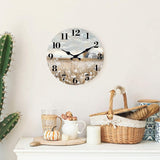 XFM Farmhouse Wall Clock Battery Operated 10 Inch Silent Non-Ticking Wooden Wall Clocks Country Flower Field Clock for Kitchen Living Room Bedroom Decor XFM