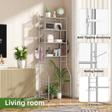 Ekisemio Over The Toilet Storage Shelf, 4-Tier Metal Over Toliet Bathroom Organizer Rack with Shelves, 70 Inch Tall, 4 Hooks and Paper Holder, Chrome Ekisemio