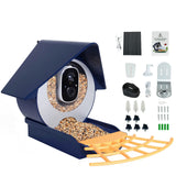 Birdkiss Smart Bird Feeder with Camera, AI Identify Bird Feeder Camera with Solar Pannel, Auto Capture Bird Full HD Videos & Instant Notification, Birdkiss