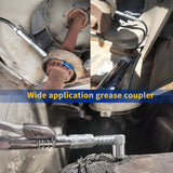 AORRZER 90 Degree Grease Gun Coupler Adapter & Grease Gun Coupler, Grease Gun Tips Locking,Suitable for Grease Fittings in Tight Spaces,Compatible with All Grease Guns 1/8" NPT Grease Gun Fittings AORRZER