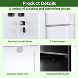 Broom Closet Storage Cabinet with Wheels and Pegboard, Metal Garage Storage Cabinet with Magnetic Doors,Adjustable Shelves for Garage Home Office,Required Assembly,Black and White,71"H×15.75"D×31.5"W Reemoon