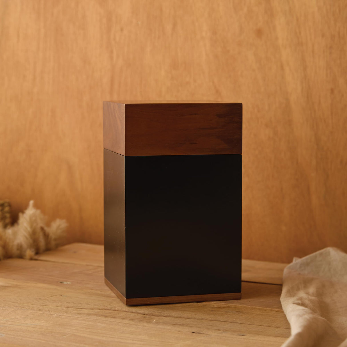 AspenStudio Black Walnut Urn for Human Cremation Ash Wooden Urn for Funeral Handcrafted Urn with Bag for Storage TSA Approved Urn Aspen Studio