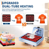 Heat Press, 16x20 Inch Machine, Fixed Clamshell Heat Transfer Machine for T-Shirts, Hats, Bags, Sublimation with Digital Display, 110V US Plug, Mist Blue Festisoul