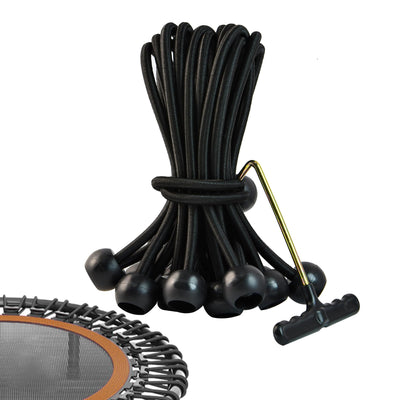 Trampoline Replacement Bungee Ropes –15 PCS 8.5in Heavy-Duty Elastic Cords for Trampoline Repair, Durable Jumping Mat Accessories, Fits 12-16 ft Round Trampolines, Include 1 PCS Install Puller Tool