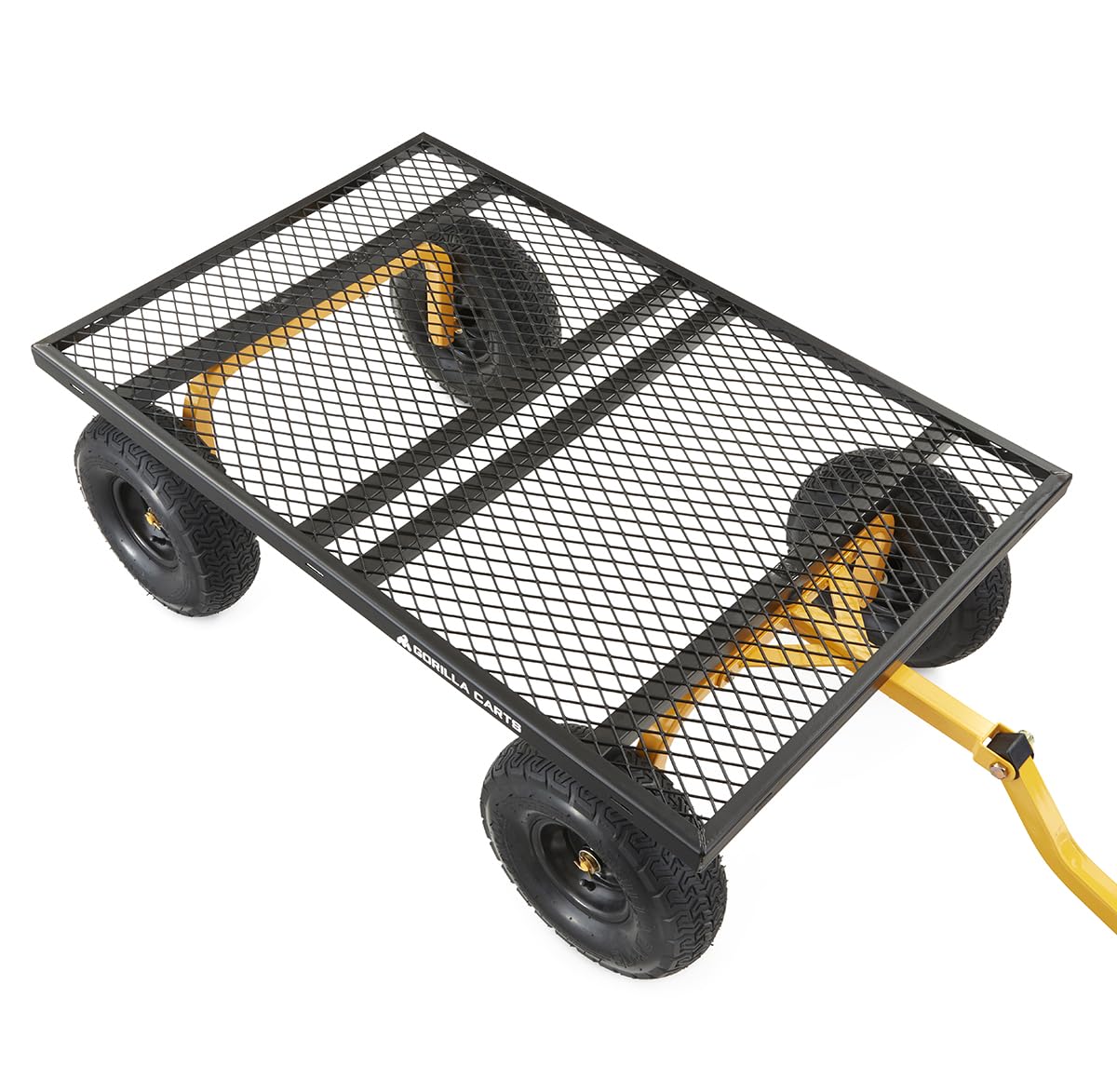 Gorilla Carts GOR1400-COM Steel Utility Cart, Heavy-Duty Convertible 2-in-1 Handle and Removable Sides, 12 cu ft, 1400 lb Capacity, Black Gorilla Carts