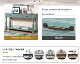 LKTART Solid Wood Console Table Sofa Table Entryway Table with 3 Drawers and 1 Bottom Shelf for Storage Entry Hallway Foyer Sofa (63" Retro Green) LKTART