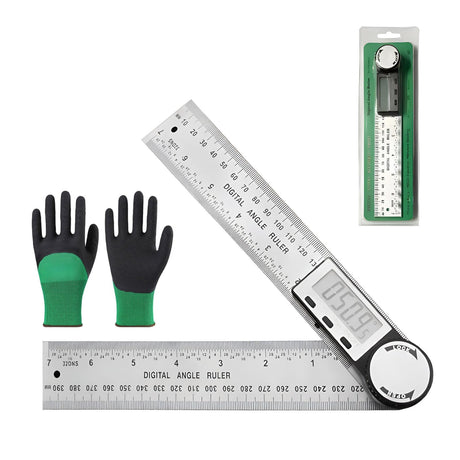 Digital Angle Ruler Finder Protractor, Angle Finder Ruler with 7inch / 200mm, Angle Measuring Tool for Carpenter Wood Working Construction DIY Measurement - Silver Elemirance