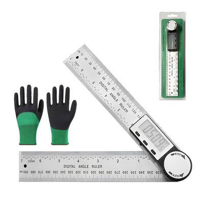 Digital Angle Ruler Finder Protractor, Angle Finder Ruler with 7inch / 200mm, Angle Measuring Tool for Carpenter Wood Working Construction DIY Measurement - Silver