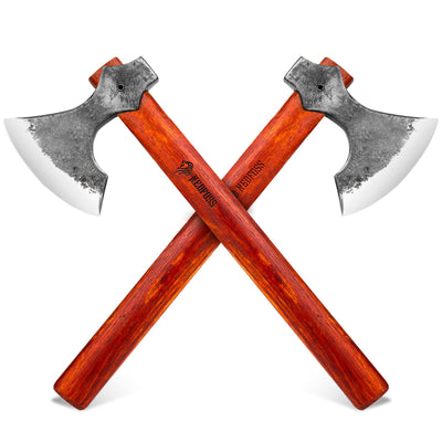NedFoss 16" Champion Throwing Axe Set, 2 Pack Throwing Axes and Tomahawks with 1065 High Carbon Steel & Wooden Handle, Perfect for Axe Throwing Game, Recreation and Competition, Gift for Men