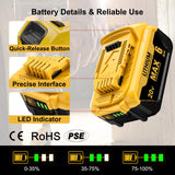 BEKBEKWAY 6.0Ah Replacement for Dewalt 20V Max Battery Compatible with Dewalt 20v Battery Lithium-ion Battery DCB200 DCB205 DCB207 DCB204 DCB201 DCB200 Series Power Tools 4Packs (Yellow) BEKBEKWAY