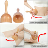 ViiTar 2-in-1Wood Therapy Cup, Wooden Roller for Cellulite, Wood Therapy Massage Tools for Body Sculpting, Maderoterapia Kit ViiTar