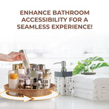 Lazy Susan Organizer - 12 Inch Lazy Susan Turntable Organizer - Wooden Lazy Susan for Table Top, Countertop, Cabinet, Pantry, Dining Table - 100% Acacia Wood Lazy Susan - Kitchen Countertop Organizer PANDAWOOD