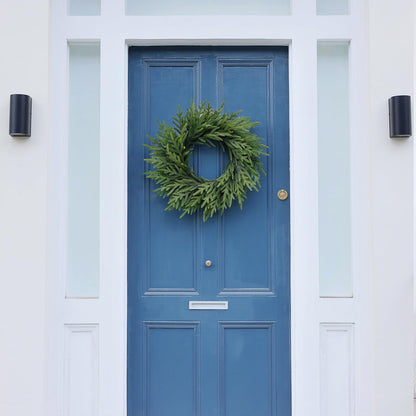 24" Norfolk Pine Wreath for Front Door, Artificial Christmas Wreath Faux Pine Green Wreath for Wall Windows Mantle Outdoor Outside Christmas Decoration