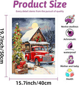 DYAIANGMU Christmas Paint by Numbers Kit for Adults Beginner,Car Paint by Number Kits on Canvas for Adults Beginner,Digital Oil Painting Kits for Home Wall Decor 19.6X15.7 Inch (with Frame) DYAIANGMU
