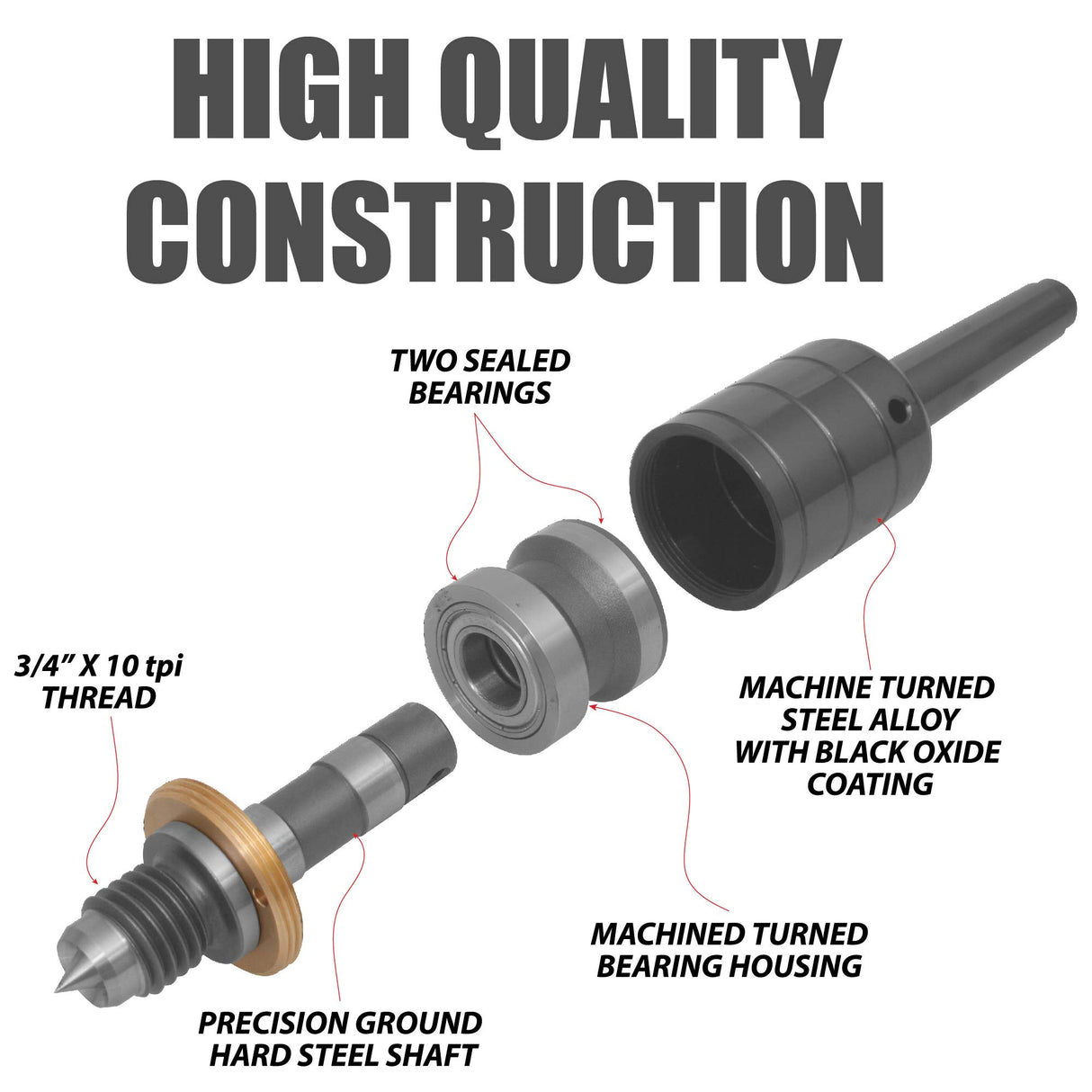Savannah Heavy Duty Dual Bearing Live Center For Woodworking Lathes and Large or Small Wood Turning Projects. Ultra Smooth Live Center Performance with Minimal Play for MT2 Lathes Savannah