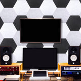 24 Pcs Hexagon Adhesive Acoustic Panels, 12 x 10 x 0.4 Inches Soundproof Panels Sound Dampening Wall Panels Sound Absorbing Panel for Recording Studio Office Home Studio Remagr