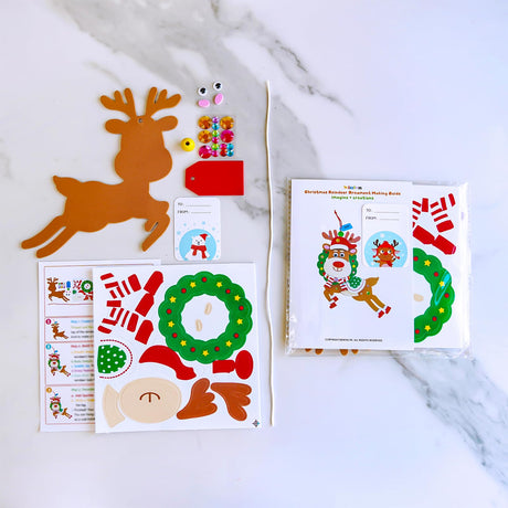 Winlyn 24 Sets Christmas Craft Kits Winter Crafts DIY Xmas Reindeer Ornaments Decorations Festive Foam Stickers Christmas Arts and Crafts for Kids Holiday Home Classroom Art Activities Party Favors Winlyn