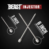 Grill Beast - 304 Stainless Steel Meat Injector Kit with 2-oz Large Capacity Barrel and 3 Professional Marinade Needles Grill Beast
