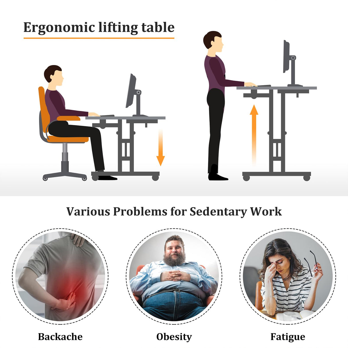 Enayplon Small Standing Desk with Wheels, Mobile Stand Up Desk, Portable Standing Table on Wheels for Walking Pad, Rolling Computer Desk Adjustable Height, Tall Table Enayplon