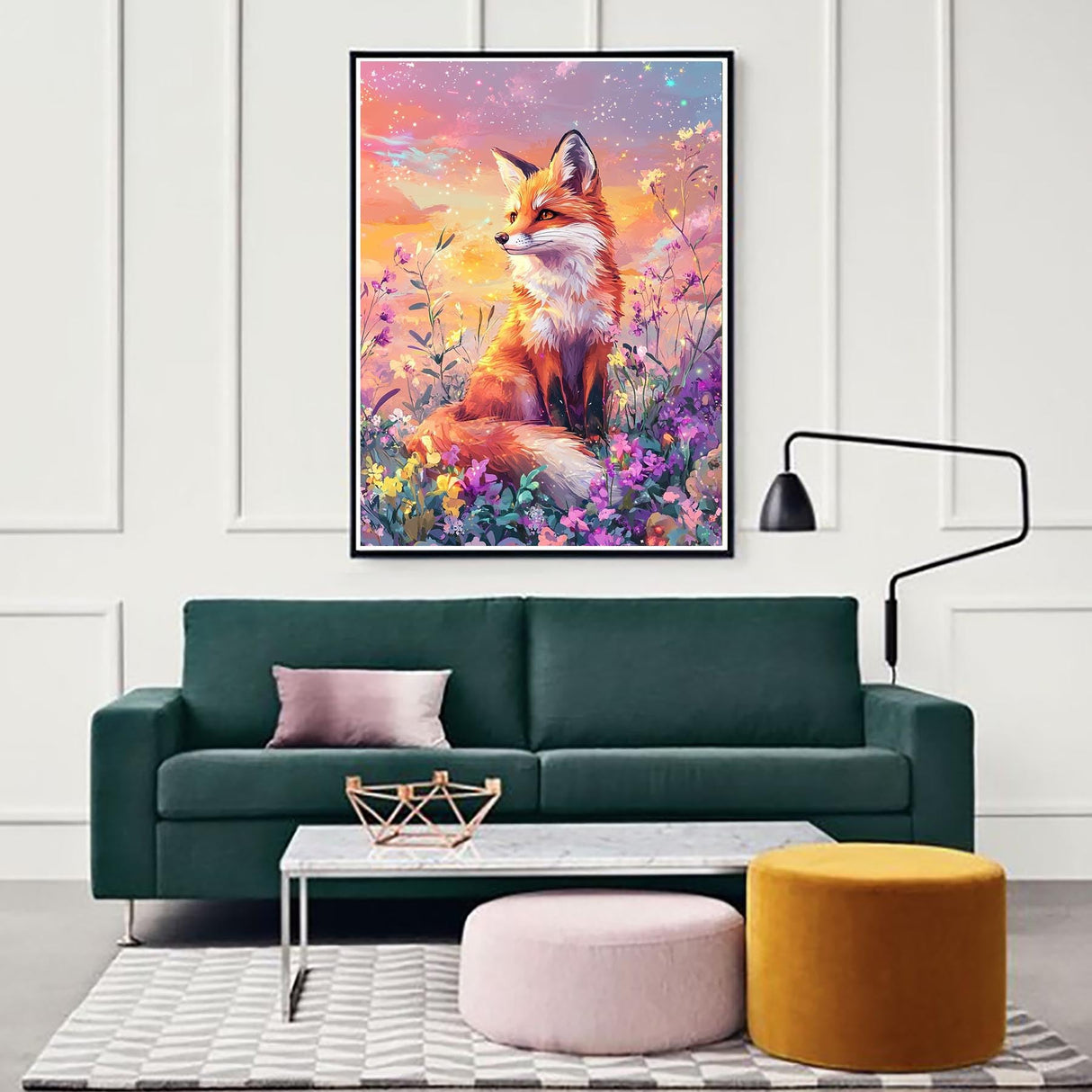 Zariocy Paint by Numbers Kits for Adults - Fox DIY Oil Paintings Canvas Acrylic Paint Set - Animal Paint by Numbers Kit for Beginners and Ideal for Home Decor 16x20 inch Zariocy