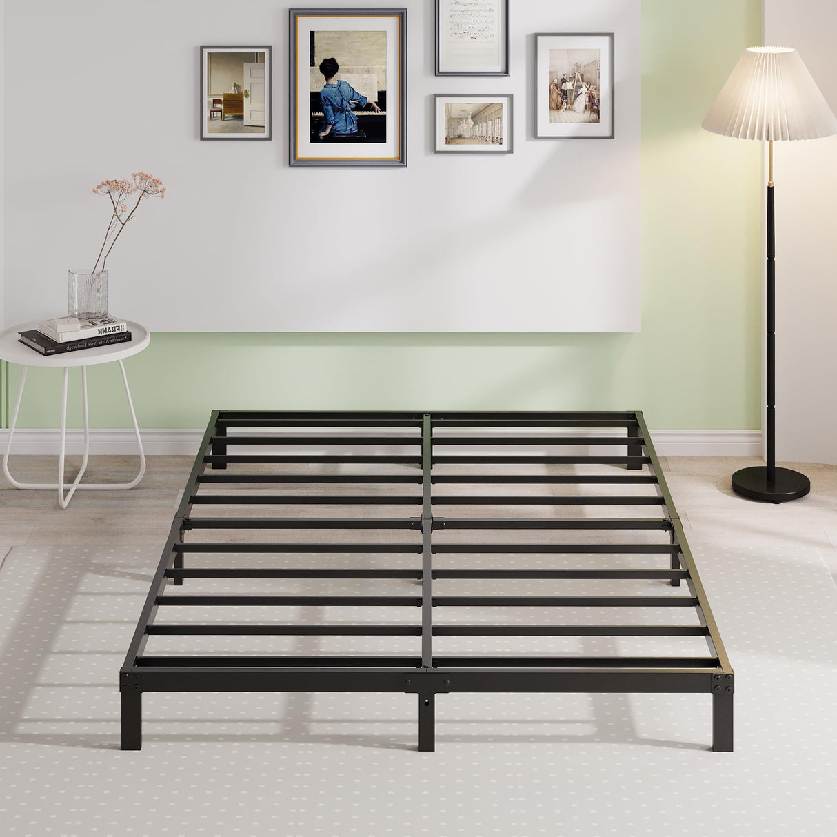 EMODA 6 Inch Heavy Duty Metal King Bed Frame - No Box Spring Required, Noise-Free Design, Easy Assembly EMODA
