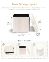 B FSOBEIIALEO Storage Ottoman Cube, Flowers Shaped Ottomans with Storage Foot Stool Footrest for Lving Room, Boucle Ottoman Seat for Dorm Room,Faux Teddy Fur, Cream White 12.6"x12.6"x12.6" B FSOBEIIALEO