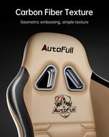 AutoFull Gaming Chair, Racing Style Gaming Chair with Ergonomic Lumbar Support,Adjustable High Back PU Leather PC Chair with Footrest,Brown AutoFull