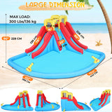 Whubefy Inflatable Water Slide for Kids, 14.5 x 13 FT Water Bounce House for Backyard, Inflatable Water Park for Kids, Waterslide PVC & Oxford Bounce House with Slide, 2 Water Gun & 520W Blower Whubefy