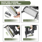 Prostormer Cordless Brushless Brad Nailer, 2 in 1 Nail Gun Staple Gun Kit with 4.5Ah Lithium-Ion Battery and Charger, 18 Gauge Stapler for Woodworking, Home Renovation, Upholstery, DIY Prostormer