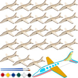 Feradny 24 Pack Wooden Airplane Toys DIY Paint Aircraft Wood Planes Handicraft Wood Airplane for Kids School Art Craft Projects Home Activity Birthday Gifts Feradny