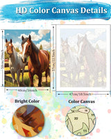 TOCARE Horse Paint by Numbers Kit for Adults,Horse Adult Paint by Number Canvas,Adults' Paint-by-Number Kits for Animals Lovers 16x20inch (Without Framed) TOCARE