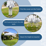 Outvita Canopy 7.8x7.8' Pop Up Commercial Instant Gazebo Tent, Waterproof & UV Protection Canopy Tent with Slant Legs for Party Wedding Birthday BBQ Events Outvita