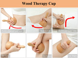 Komogir Handhleld Wood Swedish Cup Wooden Massager Wood Therapy Massage Tool Body Sculpting Tools for Maderoterapia,Lympahtic Drainage,Anti-Cellulite,Muscle Pain Relief -1 Piece-Rubber Wood Komogir