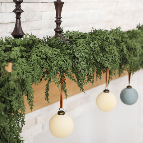 Jutom 1 PCS 6 ft Christmas Cedar Garland - Artificial Realistic Holiday Cedar Pine Needles Greenery Garland Decoration for Mantel Table Winter Party Jutom