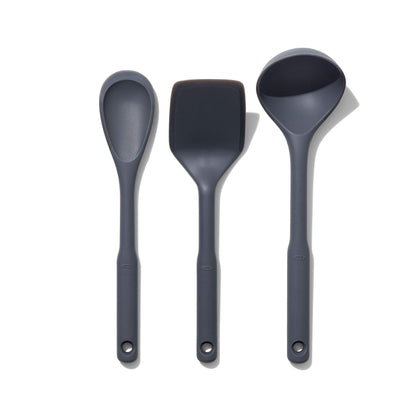 OXO Good Grips 3-Piece Silicone Utensil Set,Gray