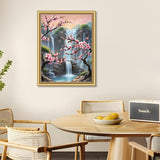 Plum Blossom Paint by Numbers Adults,Waterfall Paint by Number Canvas for Adults,Adult Paint by Number Kits on Canvas,DlY Paint by Number Adult for Gifts Home Wall Decor 16x20inch HITIRECOVI