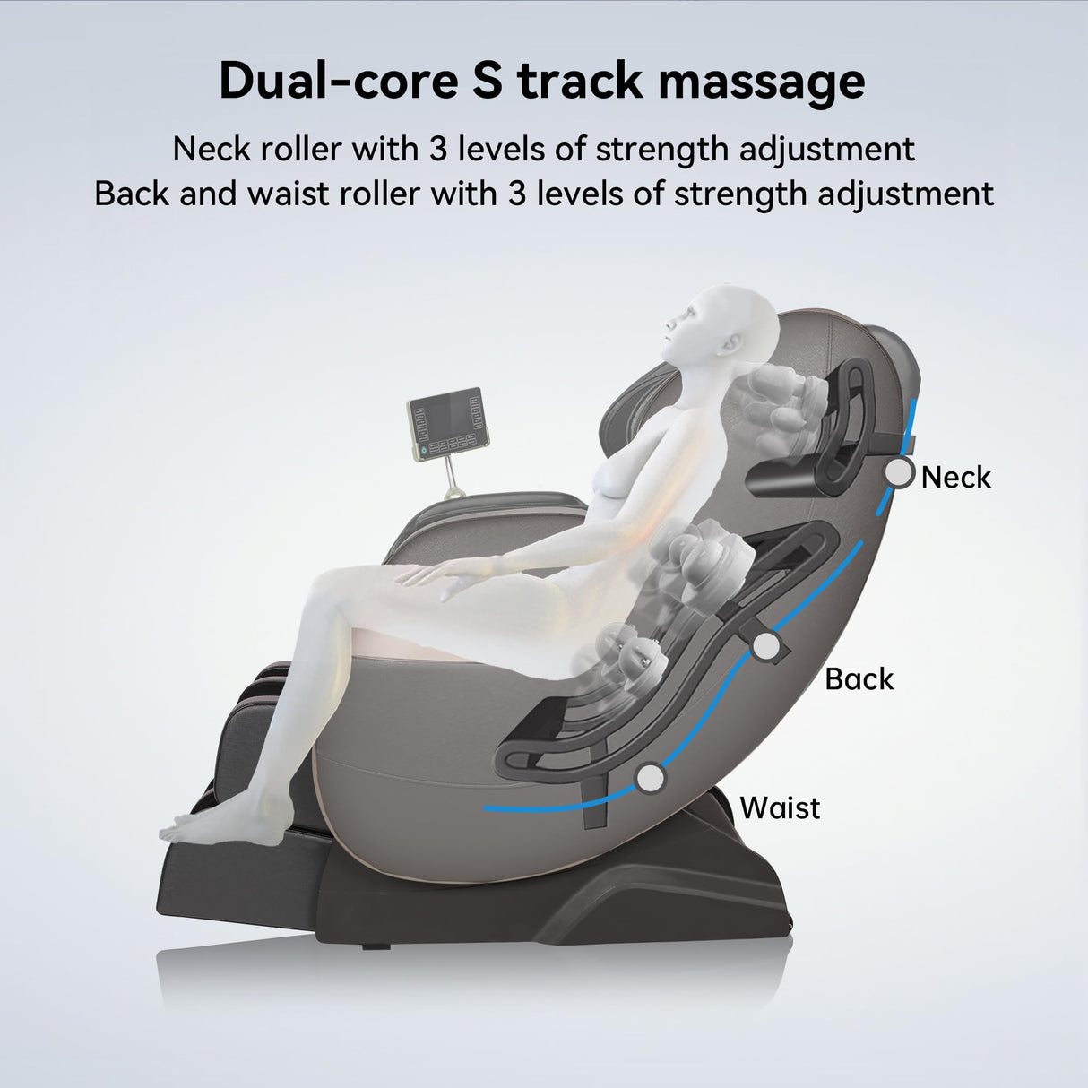 Real Relax 2025 Full Body Massage Chair of Dual-core S Track,Shiatsu Massage Recliner of Zero Gravity with APP and LCD Control,Lower Back and Calf Heating,Bluetooth,Home or Office Use,Brown Real Relax