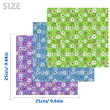 9.8X 9.8 42Pcs Cotton Print Fabric Bundle Squares Pre-Cut Multicolor Design Printed Quilting Sewing Floral for Quilting Patchwork DIY Craft Scrapbooking Cloth (Red/Yellow/Green/Blue/Pink/Purple) BDS-HOME