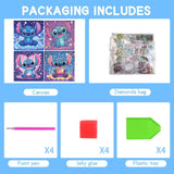 Gearock 4 Pack Diamond Art Painting Kits, Easy DIY Cute Heart Big Gem Kits for Beginners Cartoon Lovers Halloween Christmas Birthday Gifts Gearock