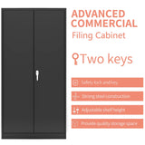 Reemoon Metal Storage Cabinet with Locking Doors and Adjustable Shelves, 72" Tall Steel Storage Cabinet for Home Office, Black Reemoon