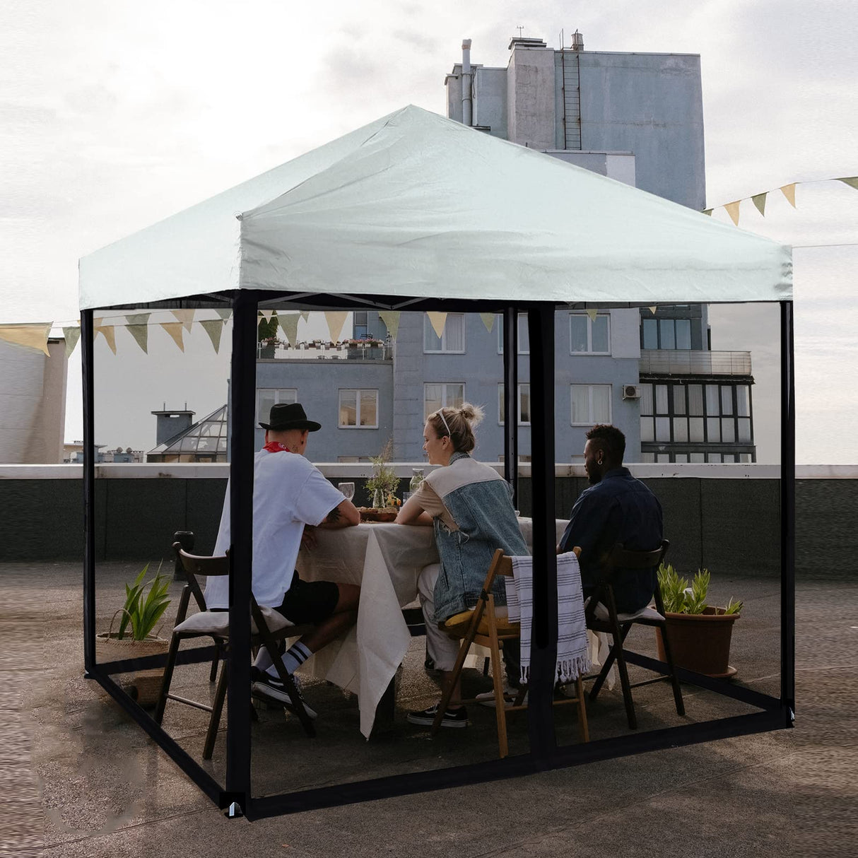 Mosquito Net with Zipper for Outdoor Camping Mosquito Net DIY Canopy Screen Wall Outdoor Mosquito Net for 10 x 10 Patio Gazebo and Tent Tappio