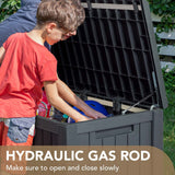 Devoko 120 Gallon Resin Deck Box Waterproof Indoor Outdoor Storage Box Lockable Large Storage Container for Patio Furniture Cushions, Pool Toys and Garden Tools Devoko