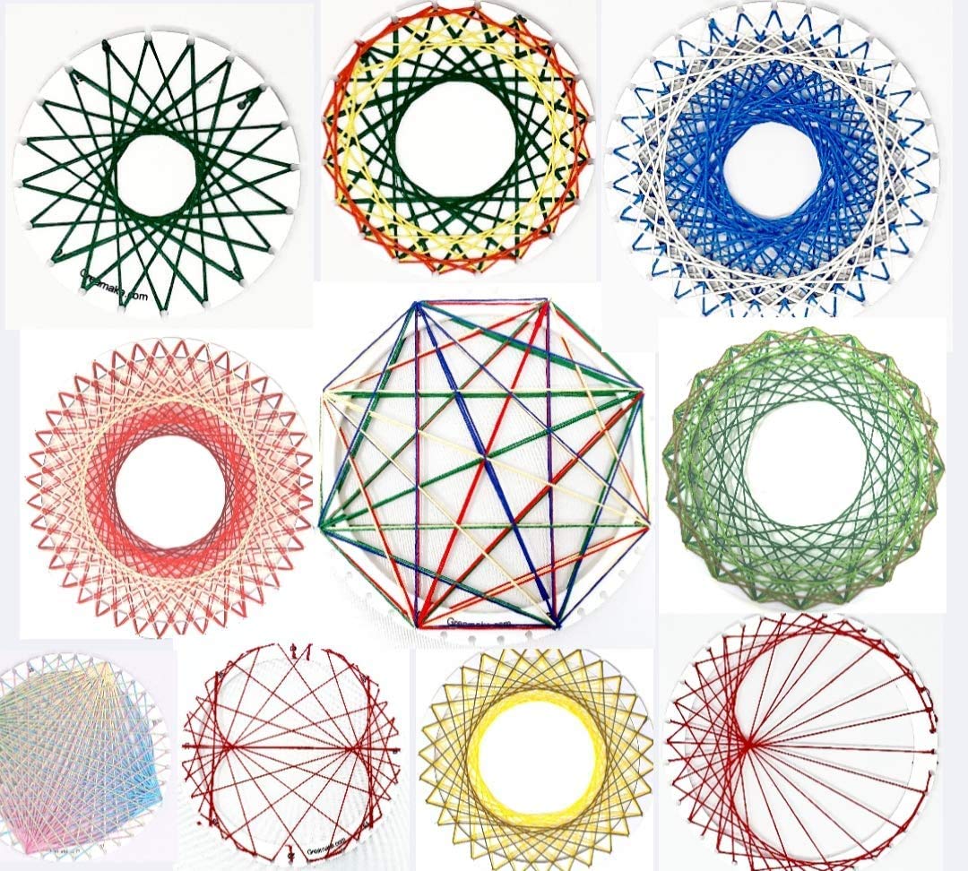 String Art Kit - Set of Frames with Strings - Math Activity Kit - DIY Kit - Without Nails - for Kids and Teens - Art and Craft Gift (Set of 3) GREA